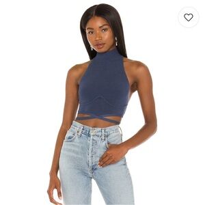 Women's Navy Halter Top